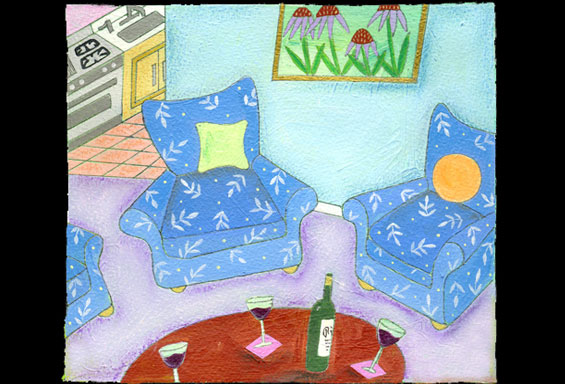 Empty Nest Living Room Illustration 