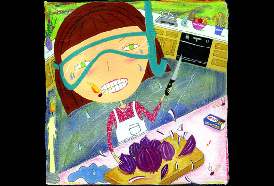Cooking with Onions Illustration