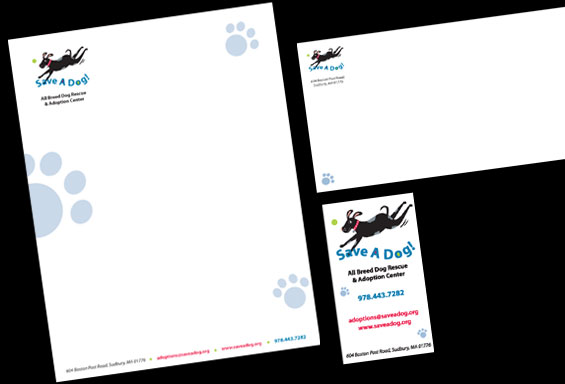 Save A Dog Letterhead, Envelope and Business Card