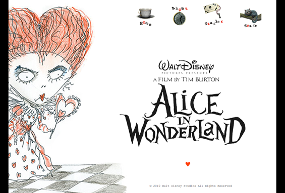 Alice in Wonderland Website Concept