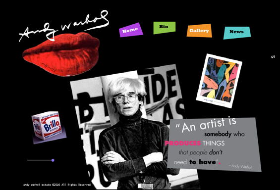 Andy Warhol Website Concept