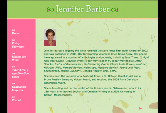 Jennifer Barber Poet Website