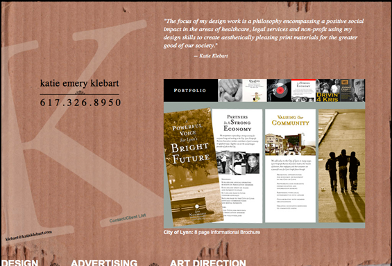 Katie Klebart Graphic Designer Website Concept