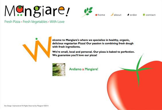 Mangiare Website Concept